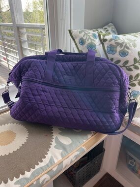 Vera Bradley Quilted Purple Travel Weekender Bag